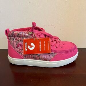 Sparkly sneakers! Billy Footwear, size 4W. Bright pink, glittering pink trim.